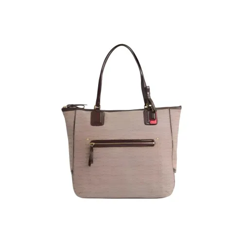 COACH POPPY ICONIC Ткань Тоут Сумка Сумка для покупок Сумка Маленькая Женская Латунь Хаки