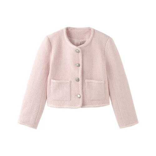 YOUSEKOO Розовый Женский Короткий Пальто