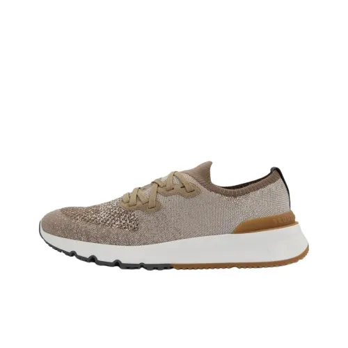 BRUNELLO CUCINELLI Низкий топ Повседневная обувь Мужская Бежевый Желтый