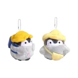 Желтая сумка через плечо с пингвином + синий мини рюкзак с пингвином [с бусиной цепь]