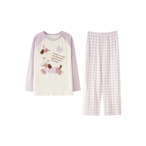 JINXU Фиолетовый Женские Пижамные Комплекты