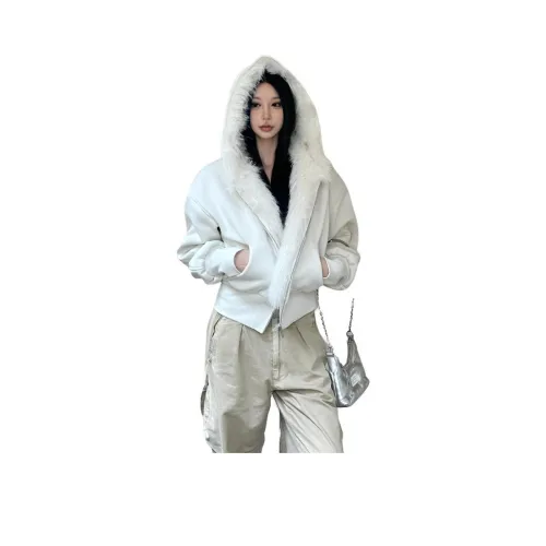 HNUF Белый хлопковый пуховик женские пуховики (пуфы)