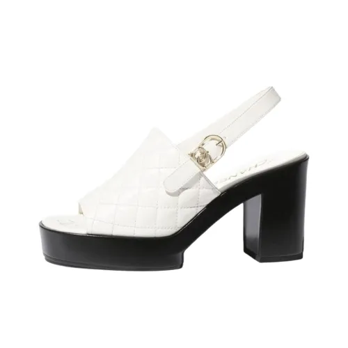 CHANEL One Ремень Сандалии 9,5 см Женские Белые