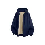 [Thickened и с флисовой подкладкой] Темно-синий Синий (Коричневый Коричневый Tang Лев Логотип на груди)