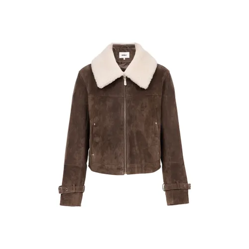 ONLY I99 Темная Умбра Женская Кожаная Куртка