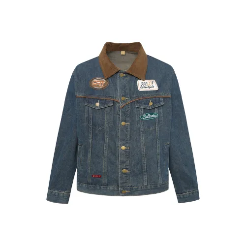 HOKLV Синий С подарками Съемный Застежка-липучка Унисекс Джинсовые куртки