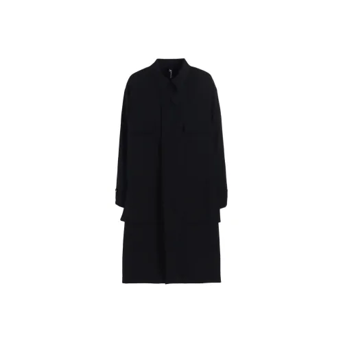 Yohji Yamamoto Ground Y FW25 с габардином OUT длинное пальто унисекс