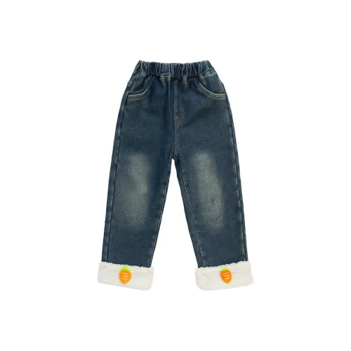 RHOBESAM CHIC Колокольчик Морковный Флис Линейные Джинсы Цвет изображения Kids Джинсы