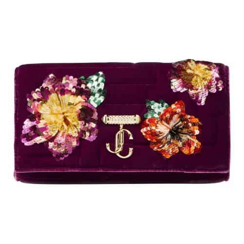 Jimmy Choo Avenue Плюшевый Сумка через плечо Кошелек Женские Фиолетовый Кристальный