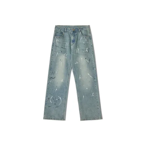 UKTK Синий Унисекс Джинсы