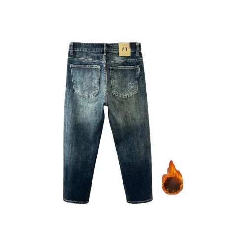 CAT'S PAW Синий Флис Линейка Унисекс Джинсы