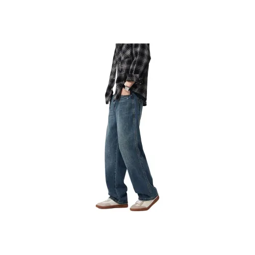 CHAORENBANG Medium Blue Men's Jeans CHAORENBANG Средне-синие мужские джинсы