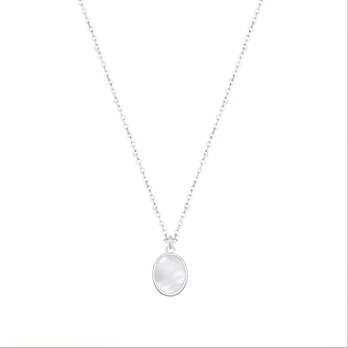 TIANWANG Белый Перламутр Стальной Ожерелье Женское Серебряное Регулируемый