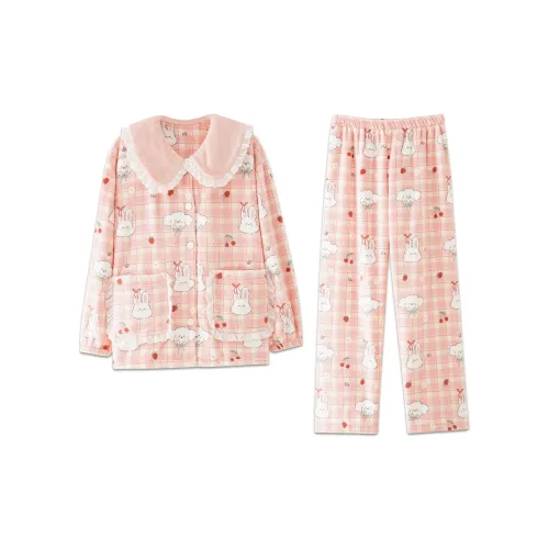 JINXU Розовый Женские Пижамные Комплекты