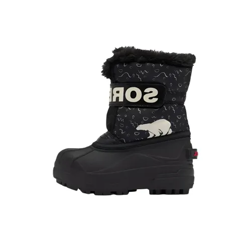 SOREL Снег Commander High Топ Детские зимние сапоги Черный Детский