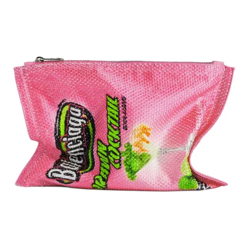 Balenciaga Вискоза VS Овечья шкура Клатч Маленький Мужской Розовый