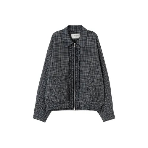 SOON FLOWER Темно-синяя клетка Женские куртки