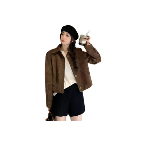 LANGQING Кофе Розыгрыш Бренд Наклеенный Женские Куртки