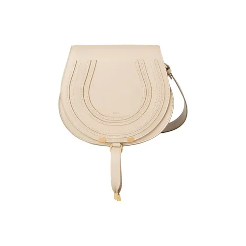 Chloe Marcie Рельефная Телячья Кожа Сумка через плечо Сумка на плечо Женская Сладкий стиль Бежевый