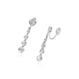 Холодный Блестящий Циркон Слёза Русалки Парфюмированный Лоток Серьги с зажимом (Без прокола)