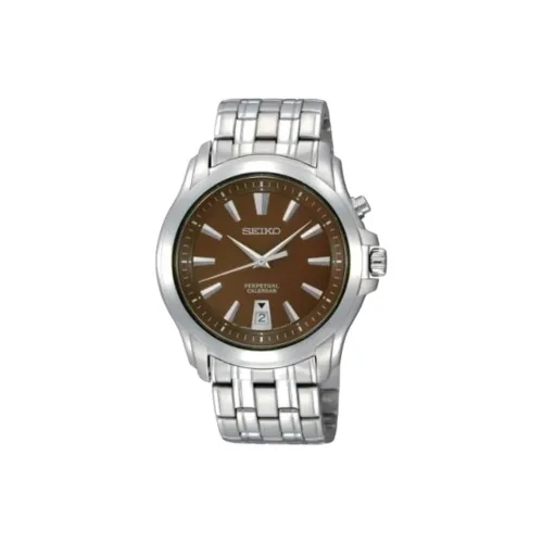 SEIKO Кварцевый механизм нержавеющая сталь ремешок часы 40 мм мужские циферблат цвета кофе