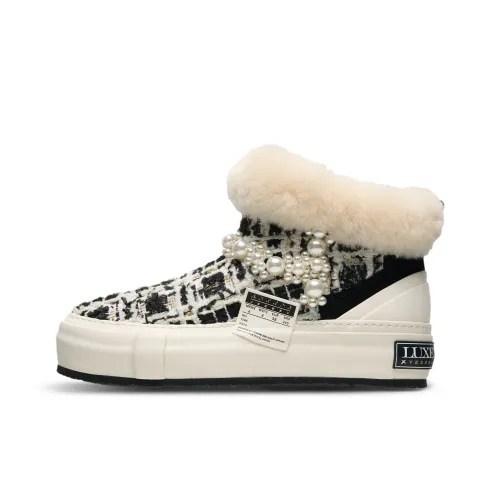Luxeco x Vessel Жемчужный Твид Сноубутсы Унисекс Черный Белый