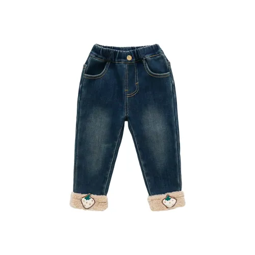 RHOBESAM Chicbell FLUFFY Обувь Клубничный Флис Подогнанные Джинсы Синий Детские Джинсы