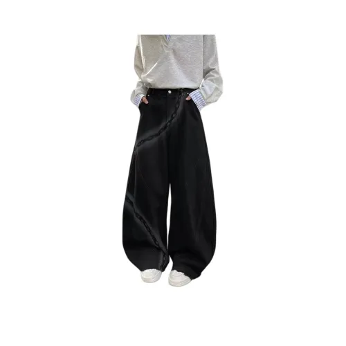 JIARONG Black Unisex Casual Pants JIARONG Черные Унисекс Повседневные Штаны