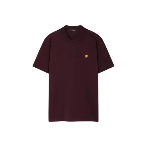 VERSACE Мужское Поло Бордового Цвета