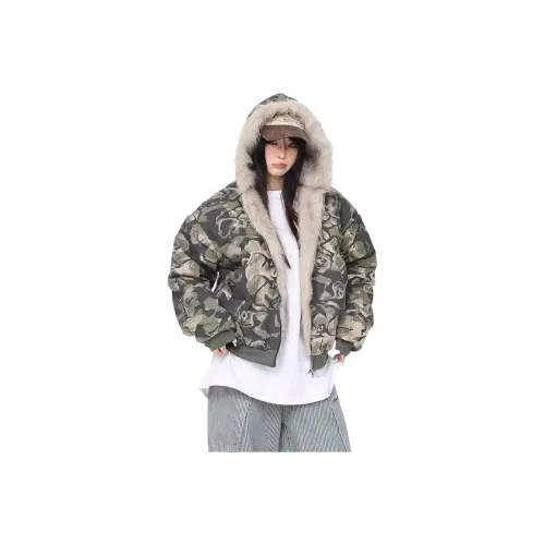 FLIM Армейский зеленый цвет Женские пуховики