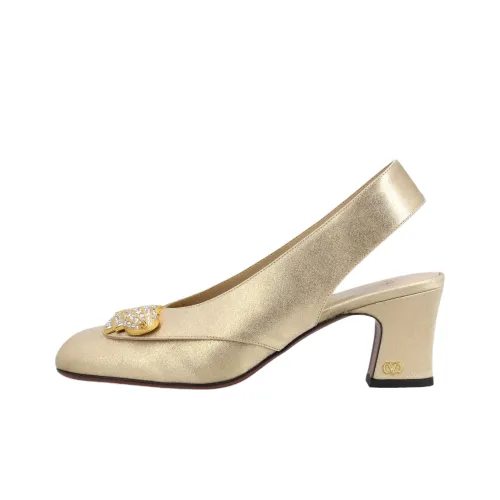 Valentino Garavani Adamantine Грубый каблук Высокие каблуки 6 см Женские Золотой