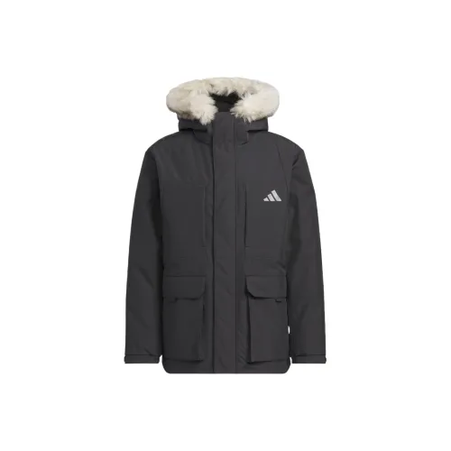 Adidas Черный Серый Мужской Пуховик