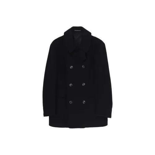Yohji Yamamoto Pour Homme FW25 Airy MOSSER Peacoat Пальто Мужской
