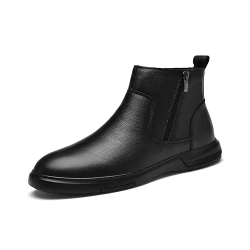 H2 Лицевая коровья кожа Минималистский стиль Мода Мужская обувь Ботильоны Мужской