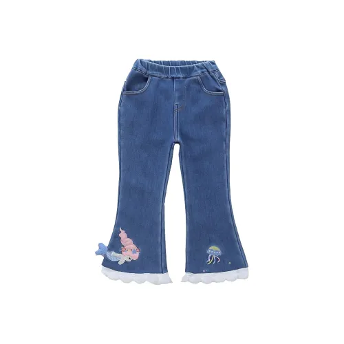 RHOBESAM Yilu Xiangbei Русалка Флисовые Джинсы Синие Детские Джинсы