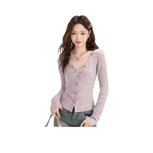 MENGXIAOQI Фиолетовый Женский Трикотаж