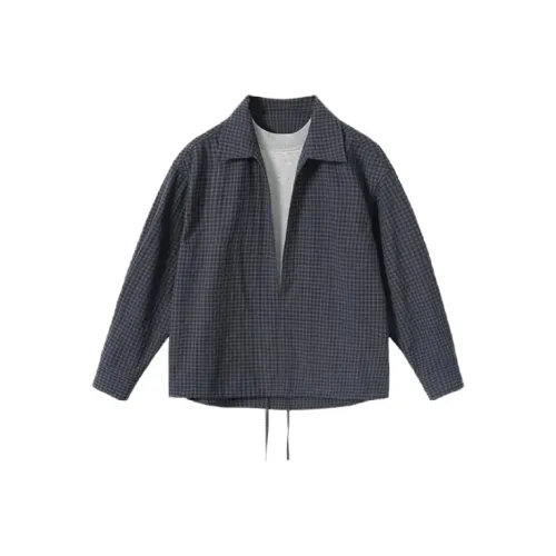 THINGYLAB Синий Серый Мужские Рубашки