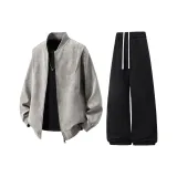 Серый топ + черные штаны