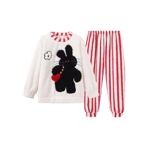 Qian Rise LOVING Черный кот Женские Пижамные комплекты