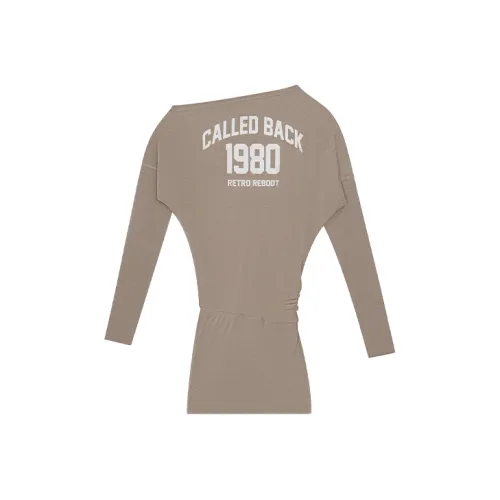 CALLED BACK Коричневый Женские Длинные Платья с Длинными Рукавами