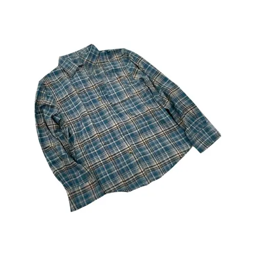 YICHEN Синий Клетка Узор [Оригинальный] Унисекс Рубашки