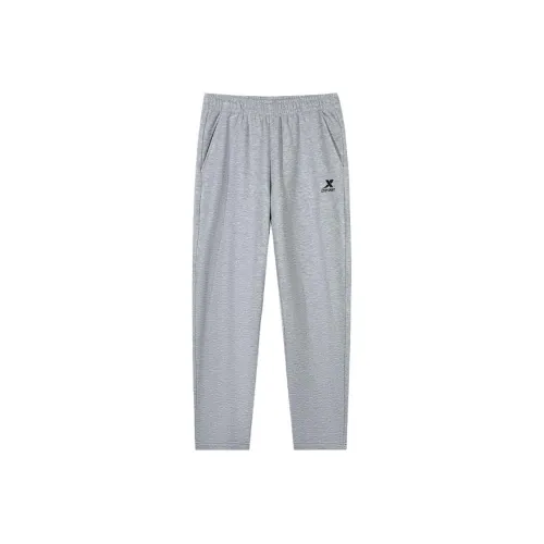 XTEP Прямой крой Тренировочные брюки Мужские Светло-Пшеничный Серый