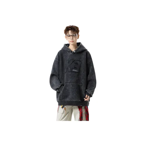 SONGXIER Выстиранный Черный Унисекс Свитшоты