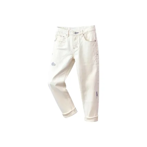 BANKONGSHAN Ecru Unisex Jeans