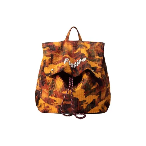 BEGOOER Microfiber Synthetic Leather Backpack Standard Women's Orange Coffee