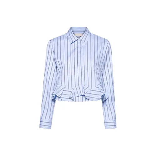 Leather Cat Синий Женские Рубашки