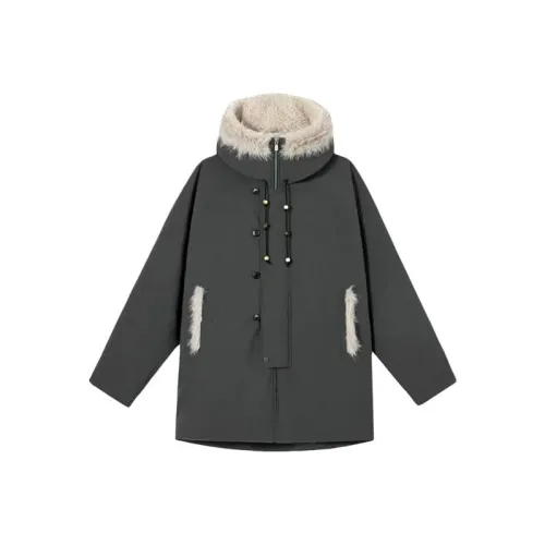 HUINIAN Ink Gray Green Women's Down Jackets (Пуховики)