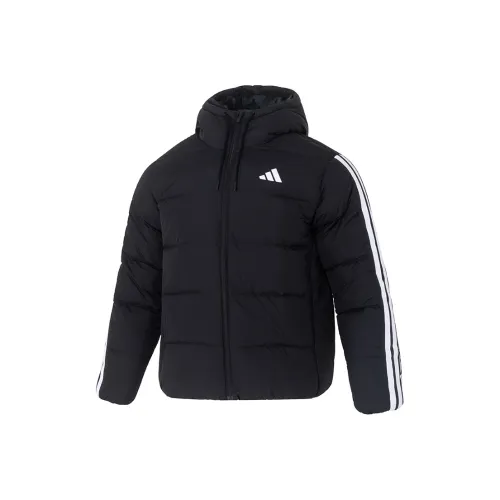 Adidas Essentials 3 Stripes Пуховик Мужской Черный