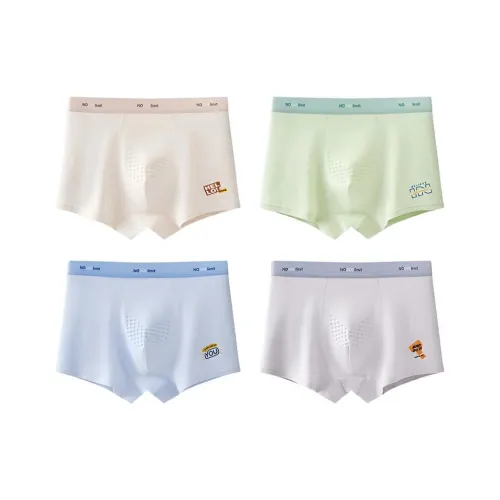 Red Bean 4 пачки Абрикос + Зеленый + Синий + Серый школьное нижнее белье