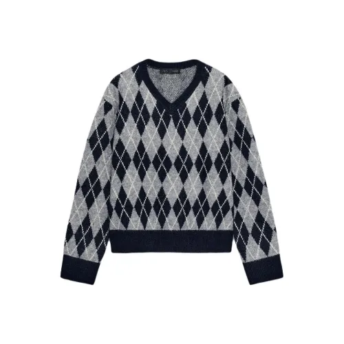 ZARA Серый Синий Женский Трикотаж